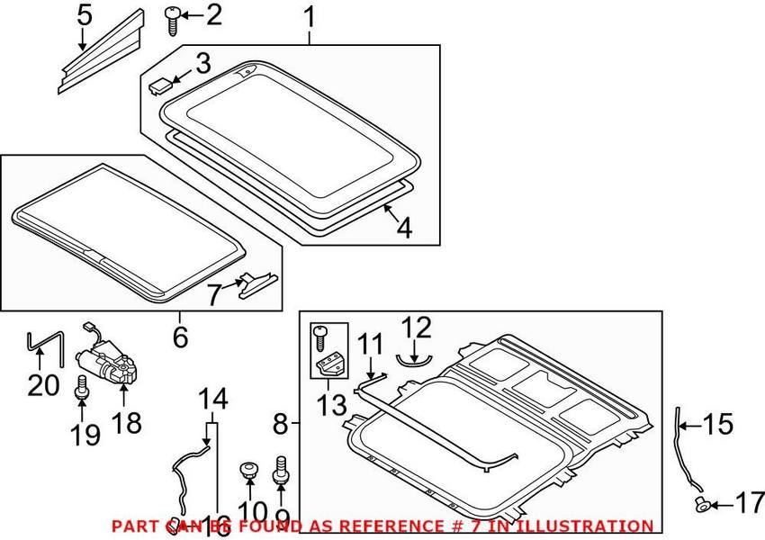 Audi Sunroof Cover Guide 8T8898924A